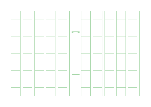 原稿用紙のテンプレート：実線（100字）グリーン