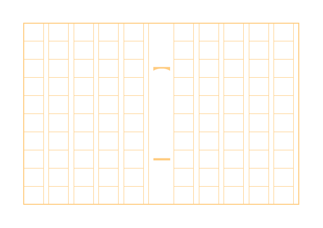 原稿用紙のテンプレート：100字（実線）オレンジ