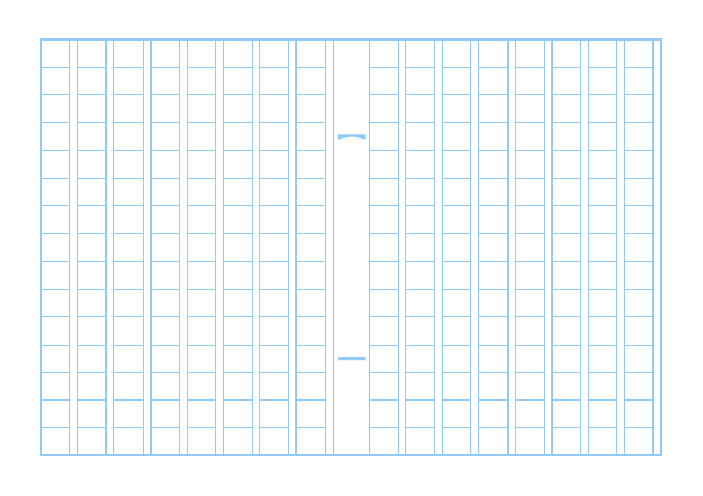 原稿用紙のテンプレート：実線（240字）ブルー