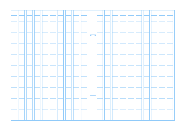 原稿用紙のテンプレート：実線（400字）ブルー