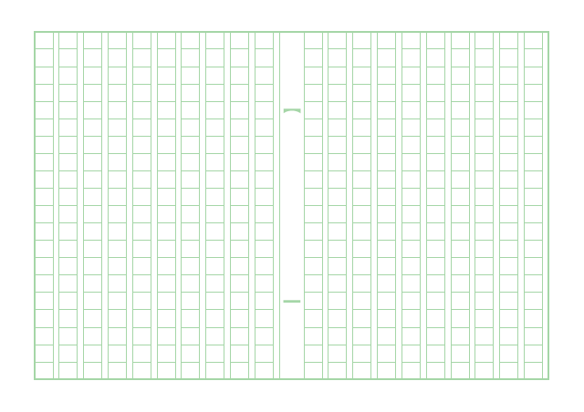 原稿用紙のテンプレート：実線（400字）グリーン