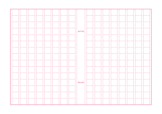 原稿用紙のテンプレート：240字（破線）ピンク