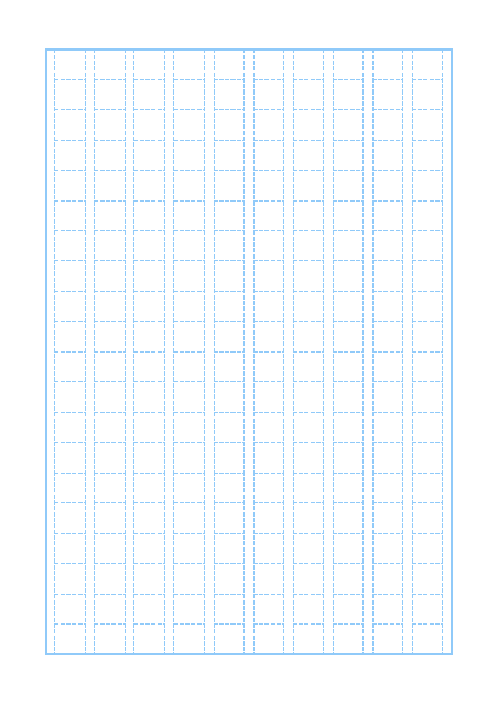 原稿用紙のテンプレート：破線（200字）ブルー