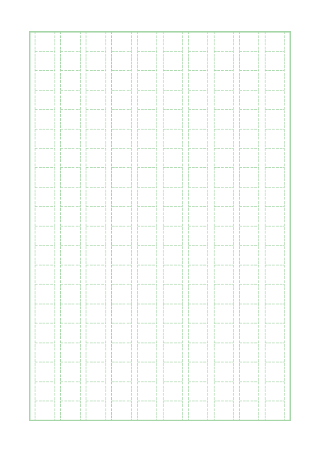 原稿用紙のテンプレート：200字（破線）グリーン