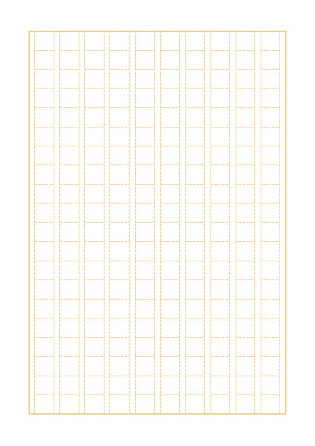 原稿用紙のテンプレート：200字（破線）オレンジ