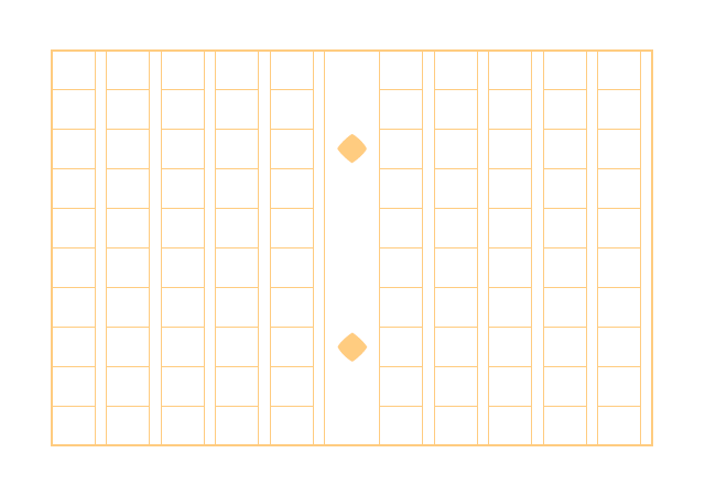 原稿用紙のテンプレート：マクロ（100字）オレンジ
