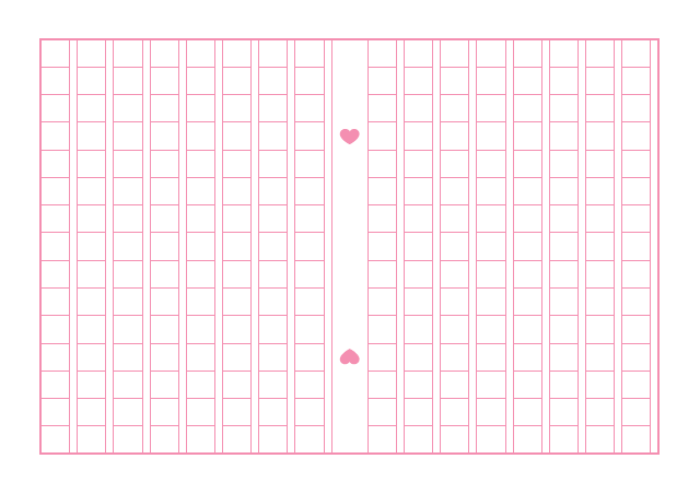 原稿用紙のテンプレート：240字（マクロ）ピンク