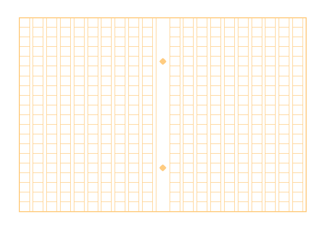 原稿用紙のテンプレート：400字（マクロ）オレンジ