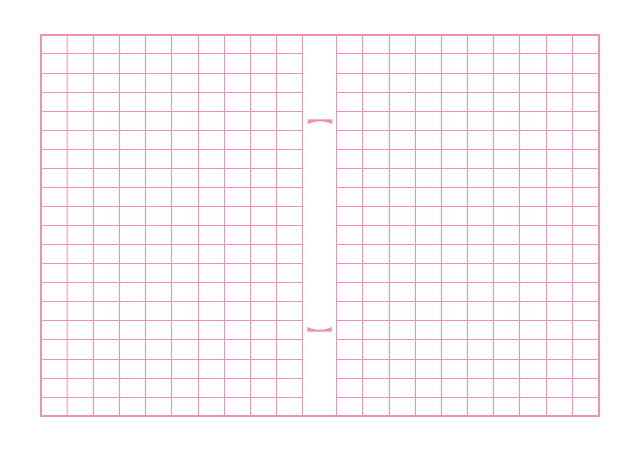 原稿用紙のテンプレート：ルビなし（400字）ピンク