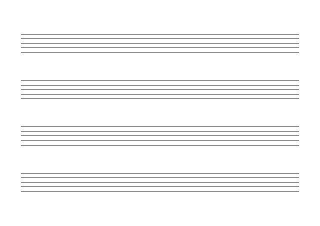 五線譜のテンプレート：五線紙（4段）ブラック