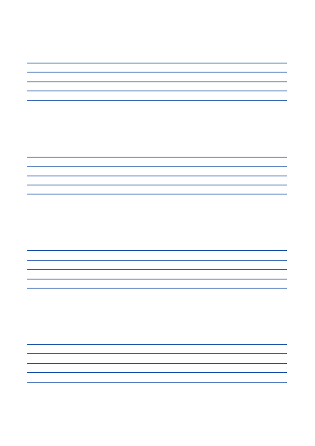 五線譜のテンプレート：4段（五線紙）ブルー