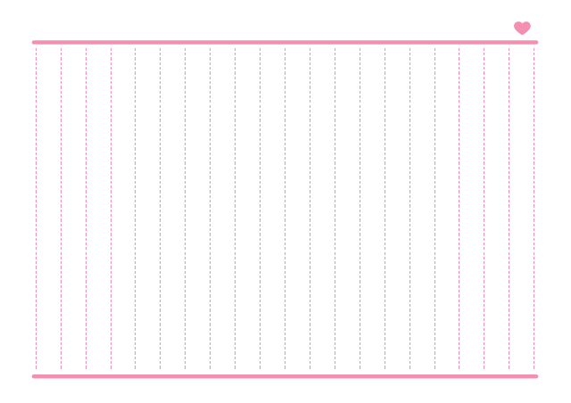ノートのテンプレート：縦罫（20行）ピンク